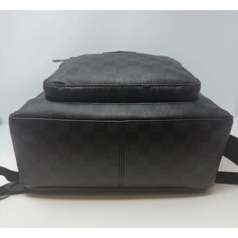 Louis Vuitton Josh Backpack Damier Graphite Black Leather